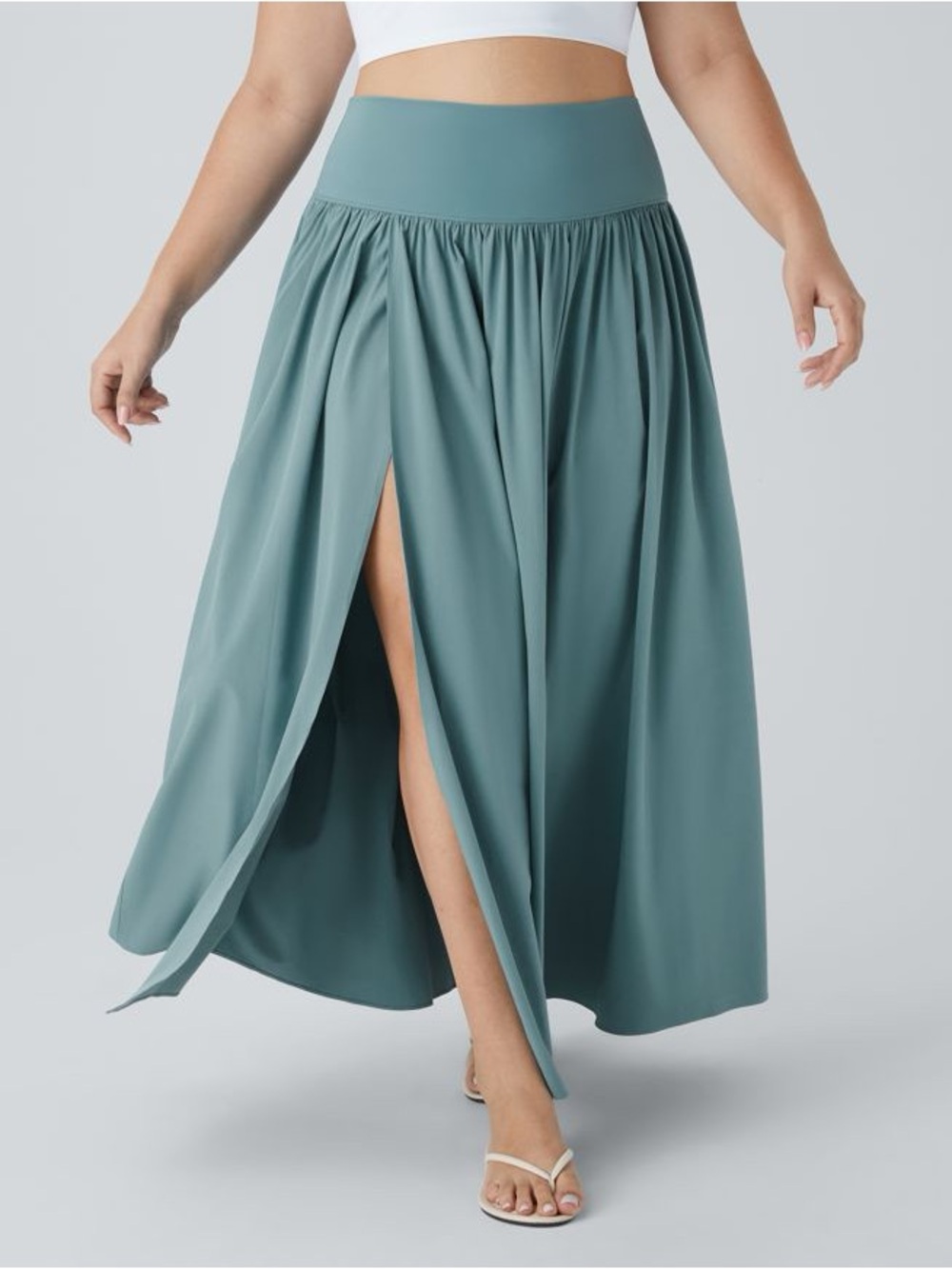 Halara Sz S Breezeful Blue High Waisted Split 2-in-1 Flowy Quick Dry Maxi Skort